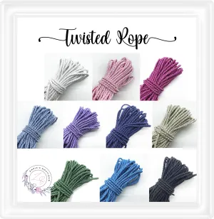 ⋅ Twisted Rope ⋅ 10 Colours ⋅ per Yard