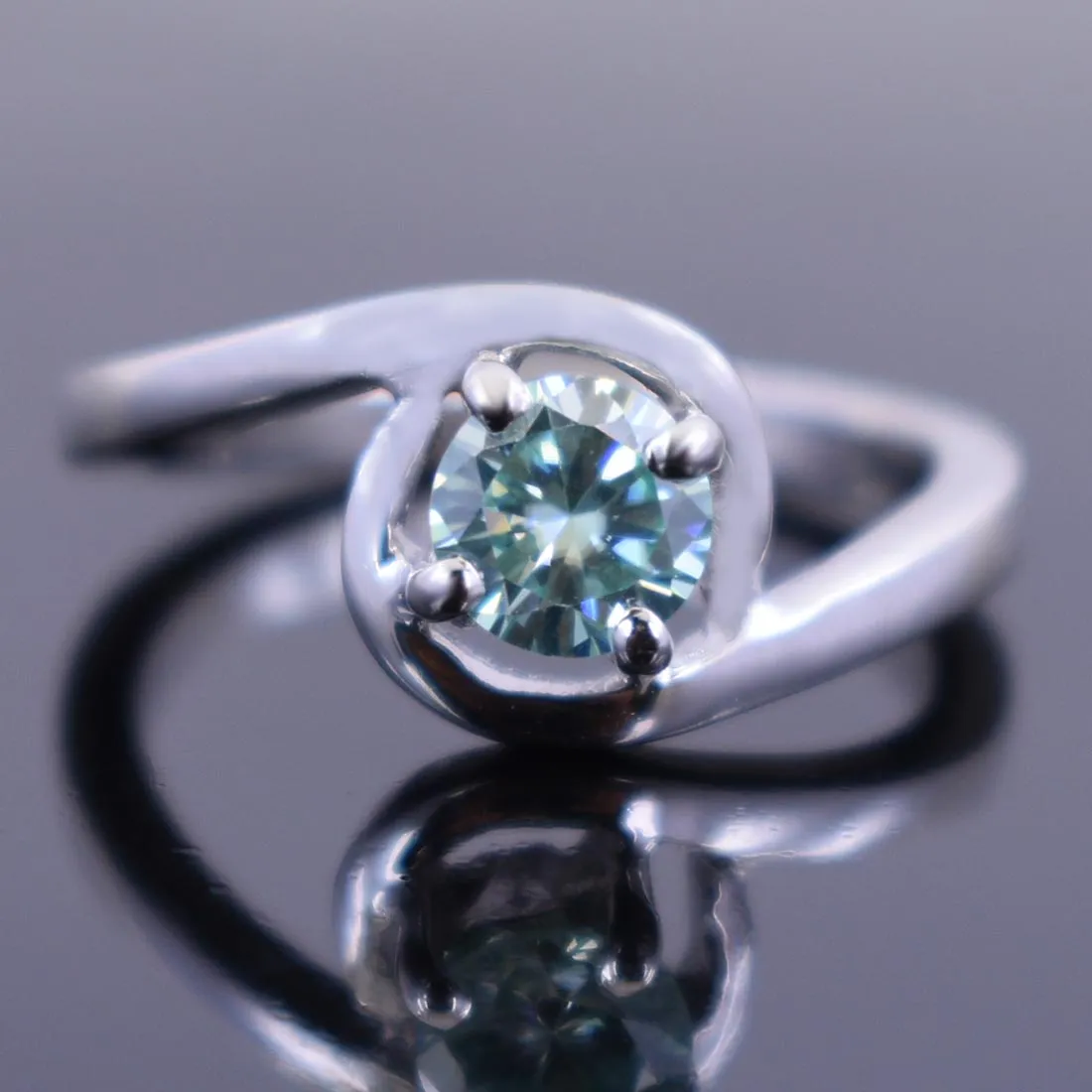 0.65 Ct AAA Certified Blue Diamond Solitaire Ring, New Collection