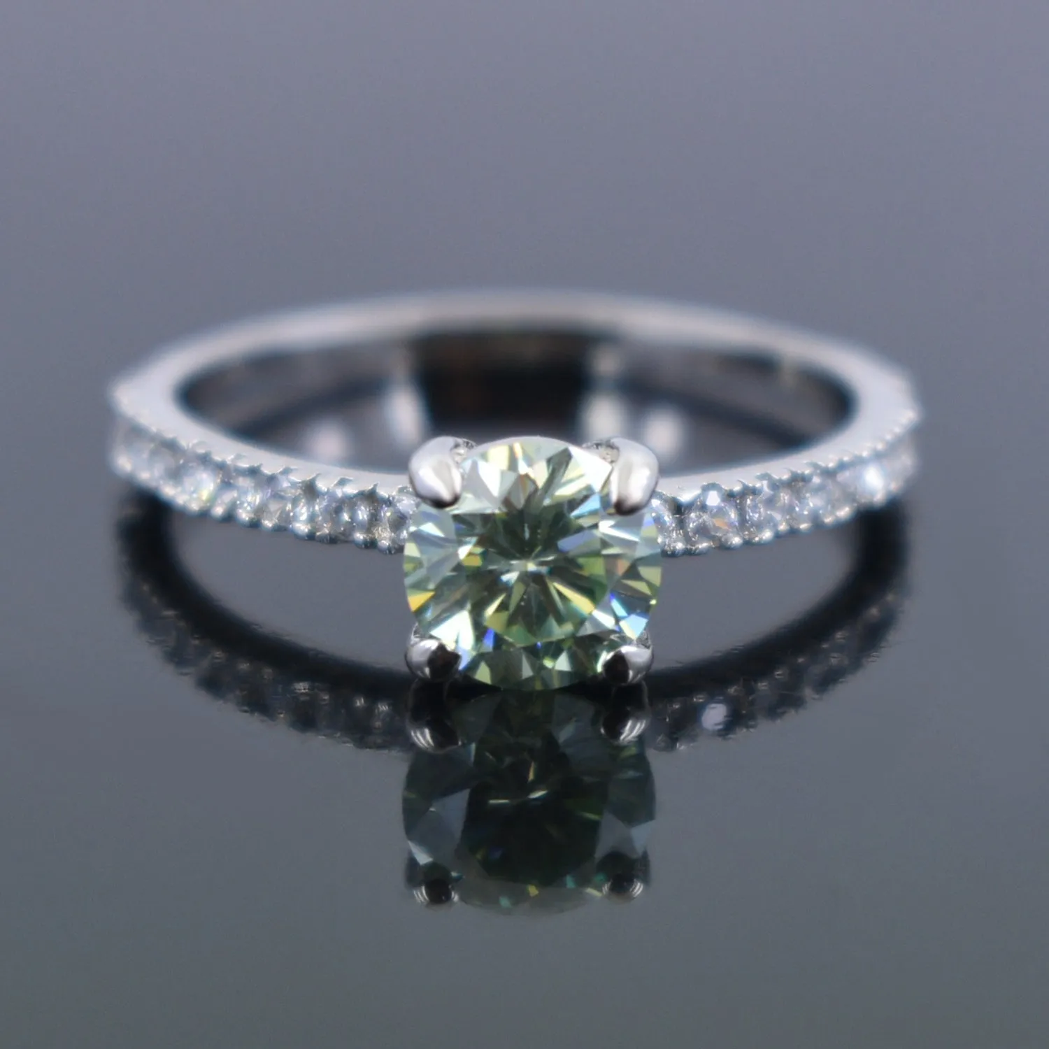0.70 Ct Blue Diamond Ring in 925 Silver with White Accents, Latest Collection & Amazing Shine! Certified Diamond, Gift For Wedding/Birthday