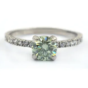 0.70 Ct Blue Diamond Ring in 925 Silver with White Accents, Latest Collection & Amazing Shine! Certified Diamond, Gift For Wedding/Birthday