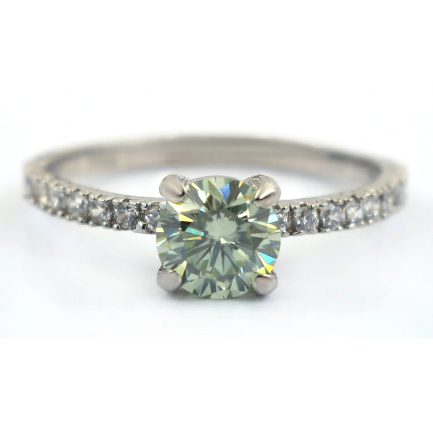 0.70 Ct Blue Diamond Ring in 925 Silver with White Accents, Latest Collection & Amazing Shine! Certified Diamond, Gift For Wedding/Birthday