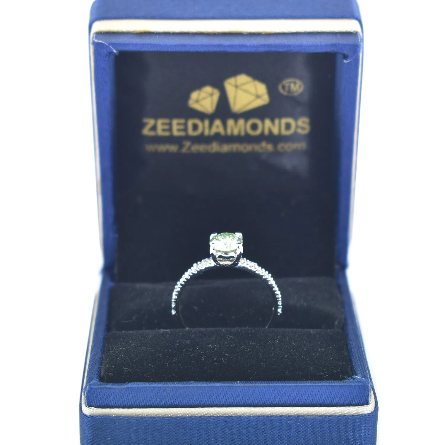 0.70 Ct Blue Diamond Ring in 925 Silver with White Accents, Latest Collection & Amazing Shine! Certified Diamond, Gift For Wedding/Birthday