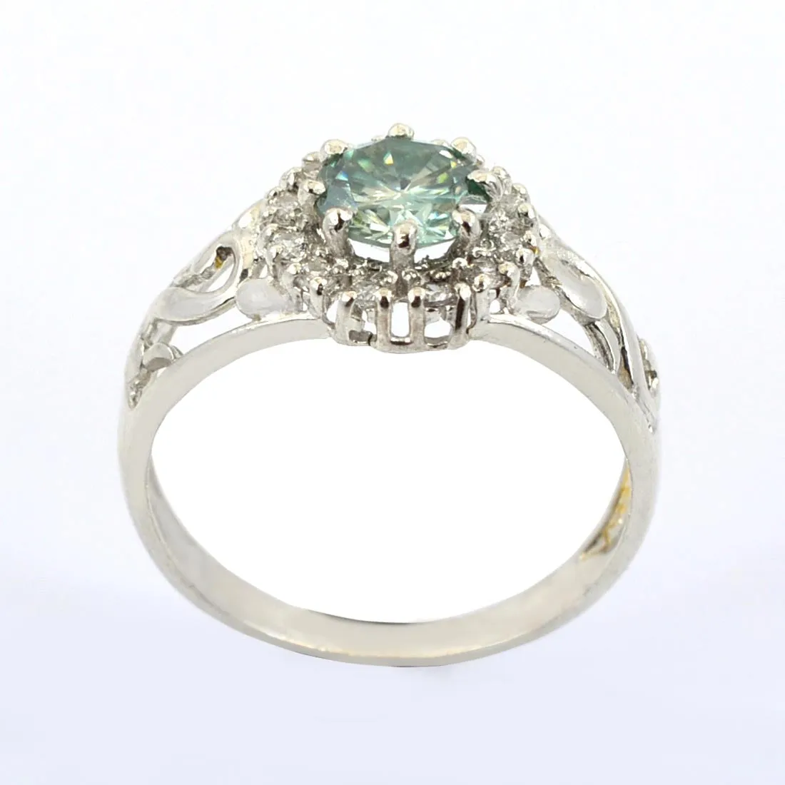 0.70 Ct Certified Blue Diamond Women's Ring with Diamond Accents
