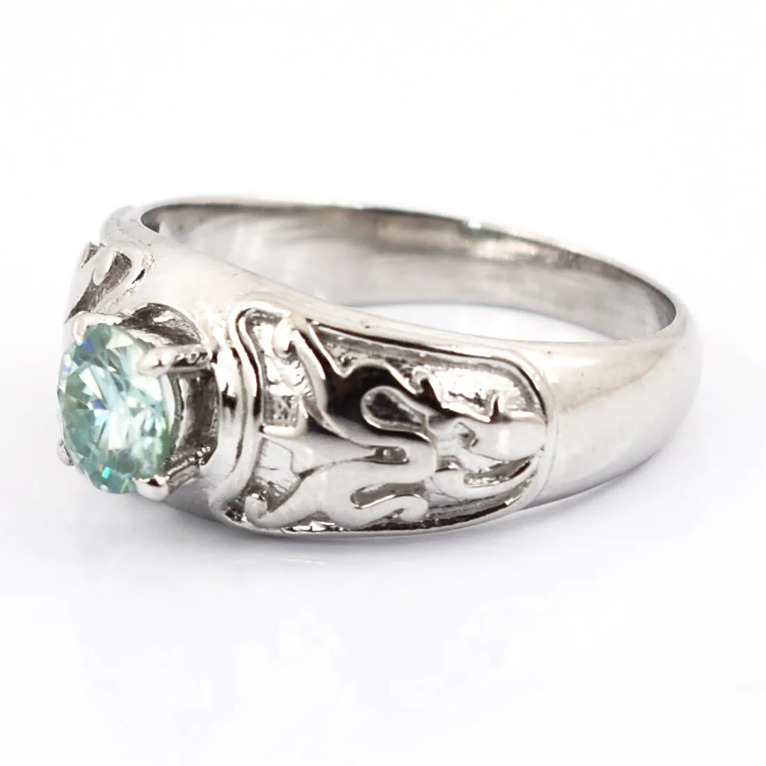 0.75 Ct AAA Certified Blue Diamond Solitaire Ring, Great Shine & Luster!