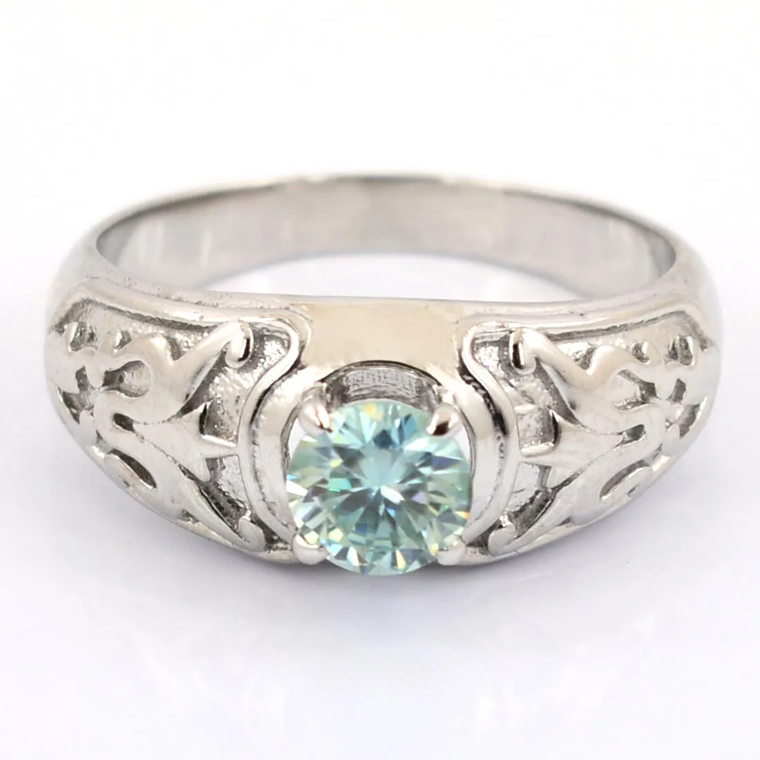 0.75 Ct AAA Certified Blue Diamond Solitaire Ring, Great Shine & Luster!