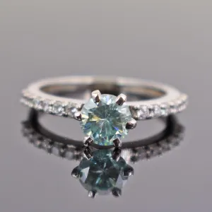 0.85 Ct Certified Blue Diamond Beautiful Ring with Diamond Accents