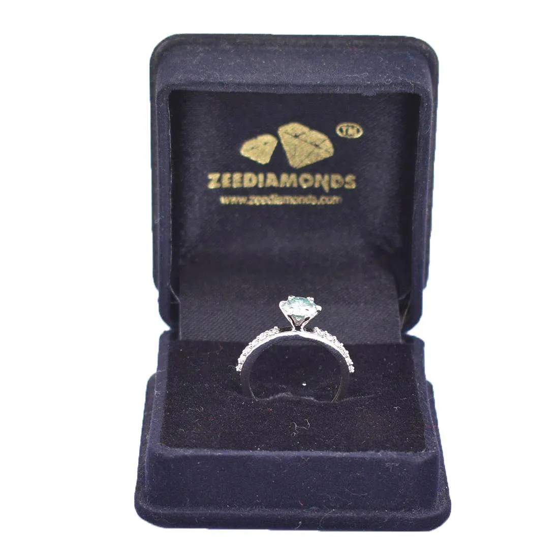 0.85 Ct Certified Blue Diamond Beautiful Ring with Diamond Accents