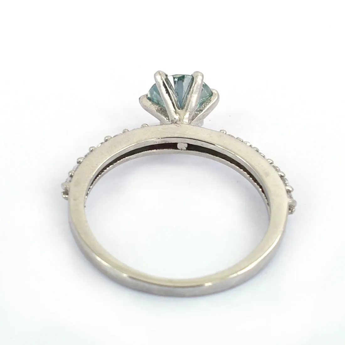 0.85 Ct Certified Blue Diamond Beautiful Ring with Diamond Accents