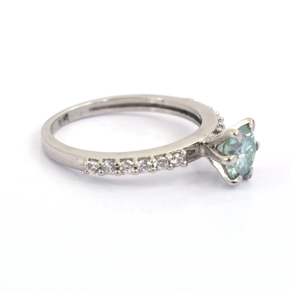 0.85 Ct Certified Blue Diamond Beautiful Ring with Diamond Accents