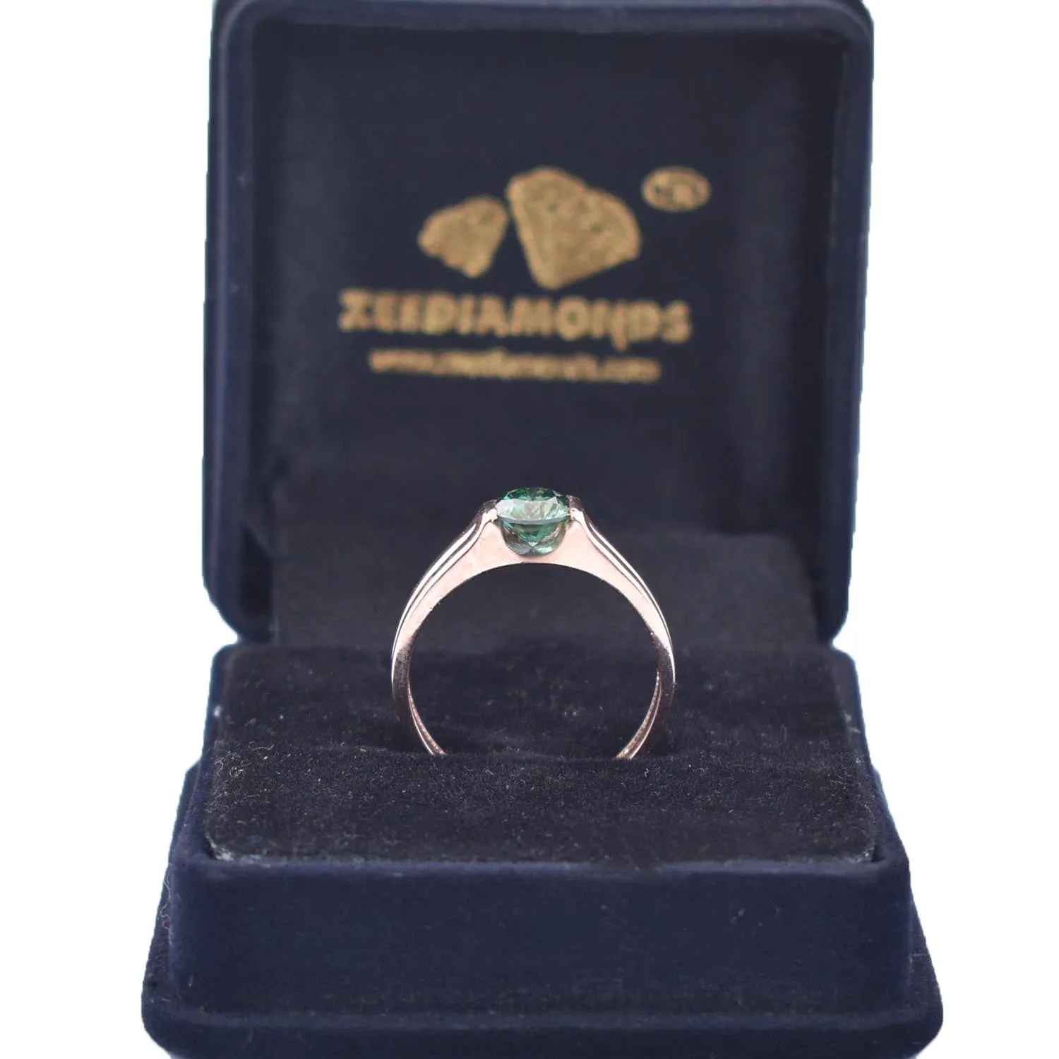1 Carat Elegant Blue Diamond Solitaire Ring in 925 Silver with Rose Gold Finish, Great Shine & Stunning Look! Gift For Wedding/Birthday, Certified Diamond