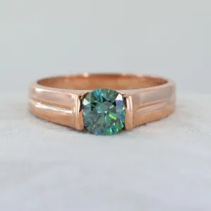 1 Carat Elegant Blue Diamond Solitaire Ring in 925 Silver with Rose Gold Finish, Great Shine & Stunning Look! Gift For Wedding/Birthday, Certified Diamond