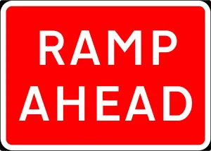 1050x750mm Ramp Ahead - 7010.1 - Rigid Plastic