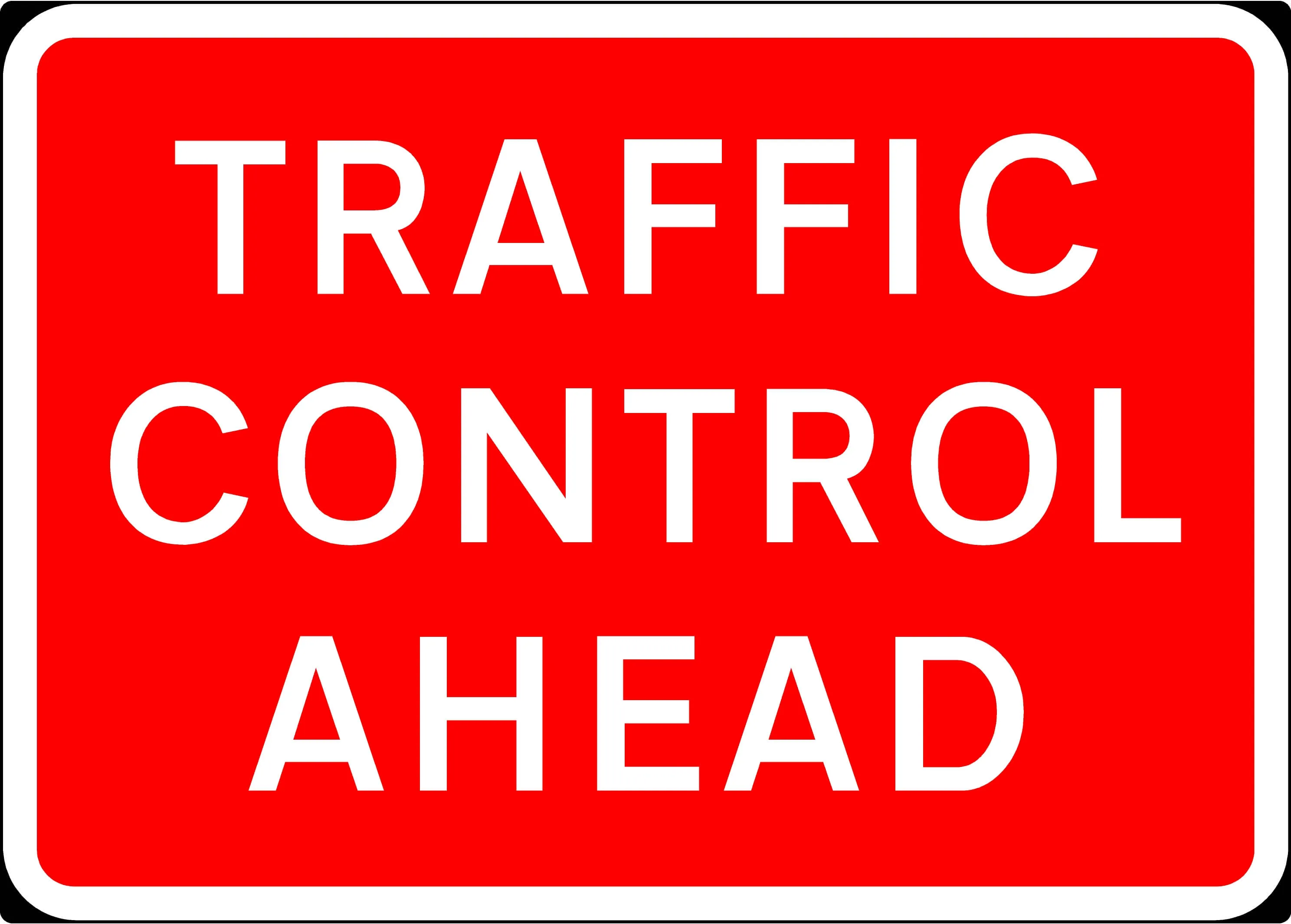 1050x750mm Traffic Control Ahead - 7010.1 - Rigid Plastic