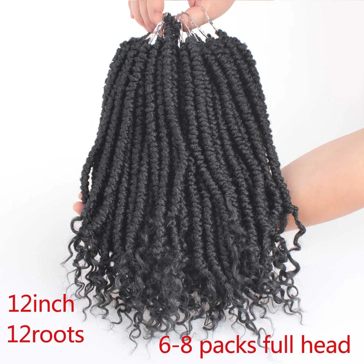 12 Inch pre twisted spring senegalese twist hair fluffy crochet braids spring twist hair goddess messy crochet hair