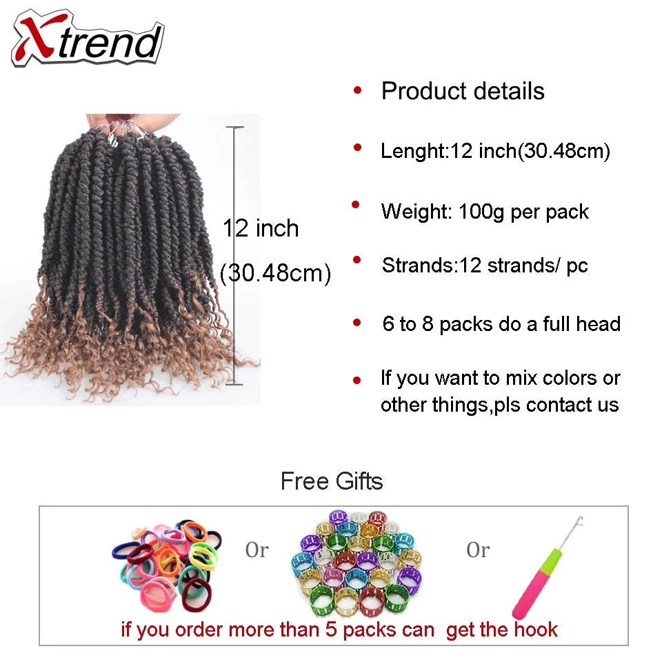 12 Inch pre twisted spring senegalese twist hair fluffy crochet braids spring twist hair goddess messy crochet hair