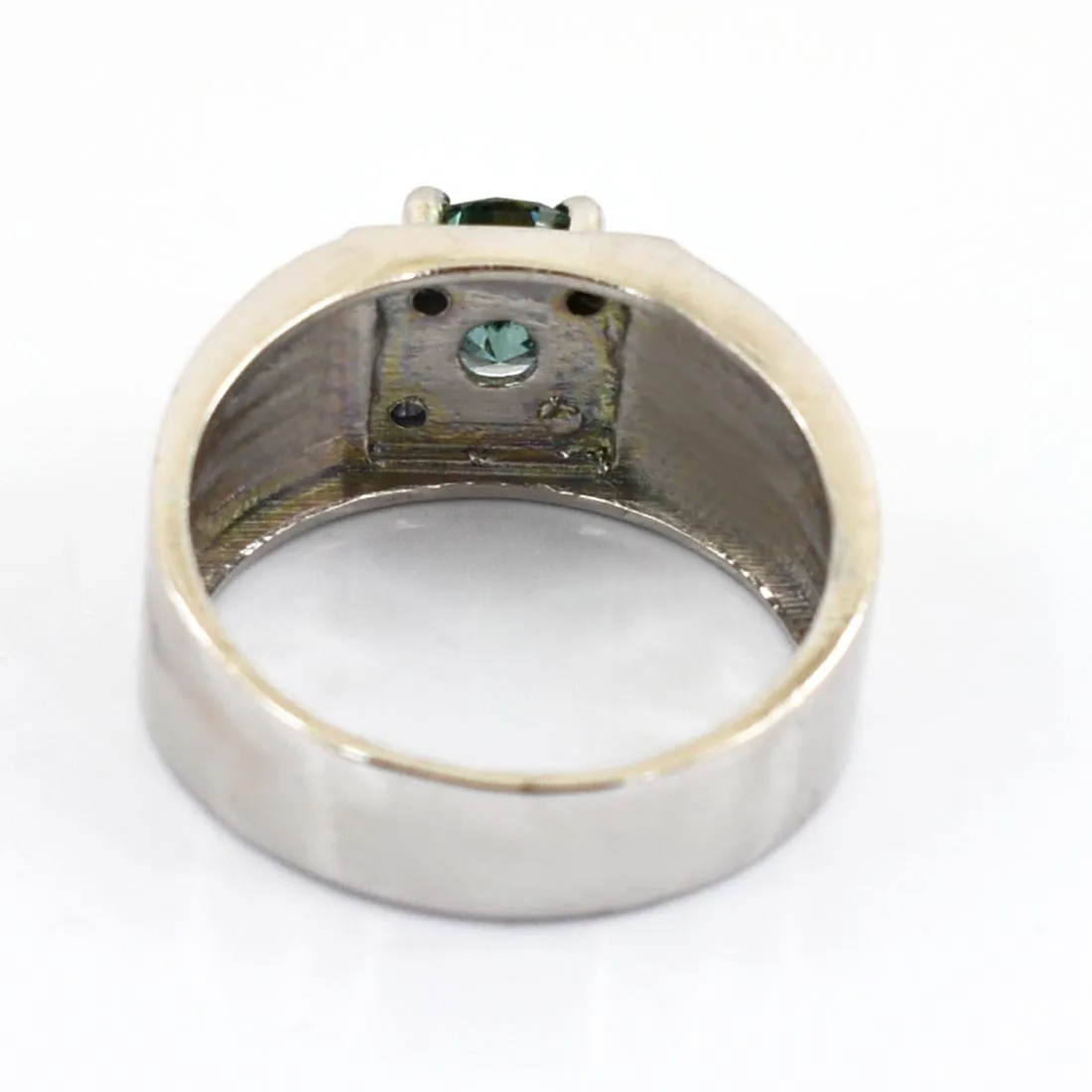 1.30 Ct AAA Certified Brilliant Cut Blue Diamond Solitaire Band Ring. Men's Latest Collection with Great Shine