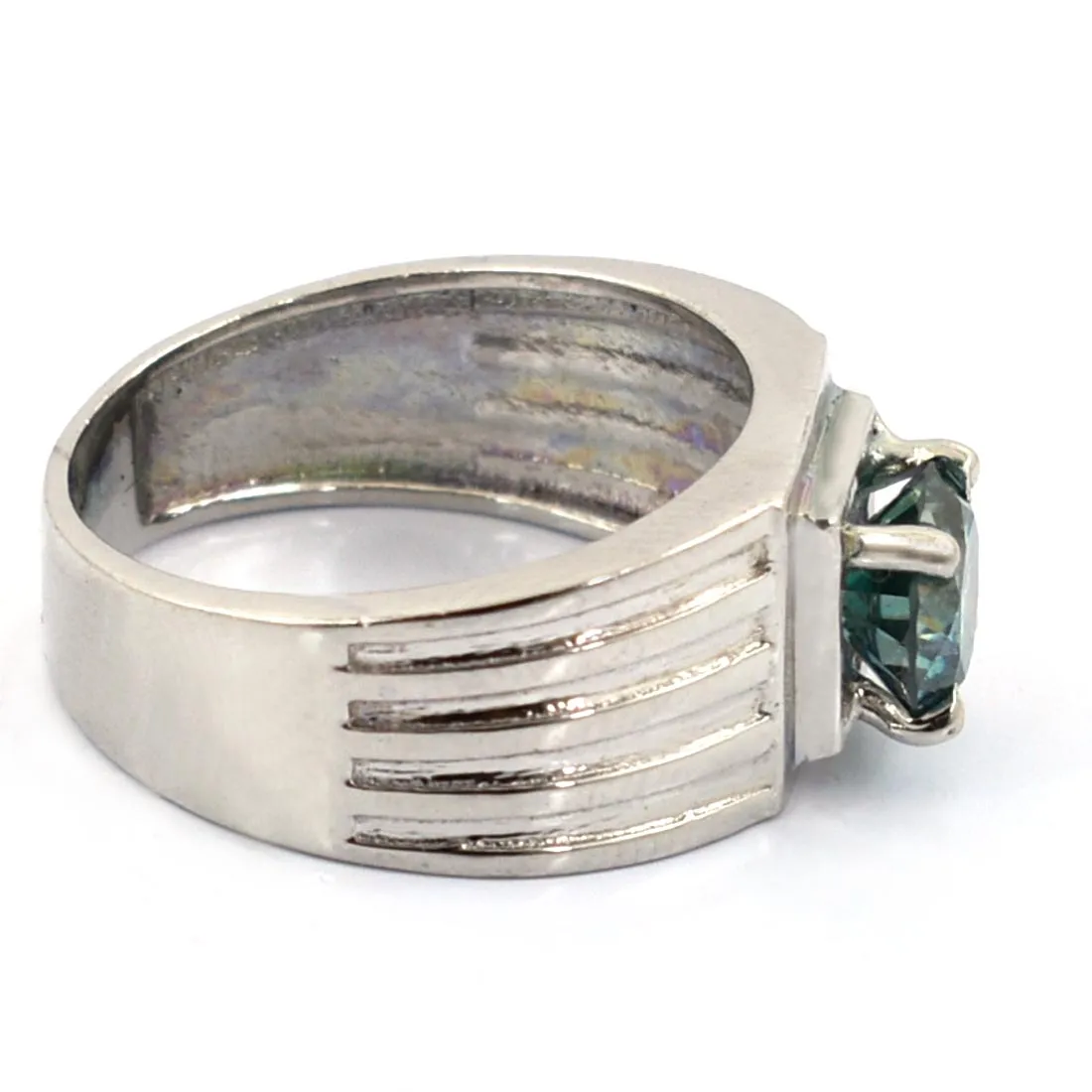 1.30 Ct AAA Certified Brilliant Cut Blue Diamond Solitaire Band Ring. Men's Latest Collection with Great Shine
