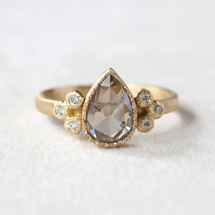 1.32ct light brown diamond ring