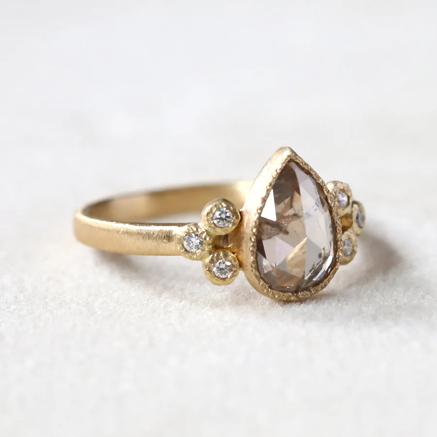 1.32ct light brown diamond ring