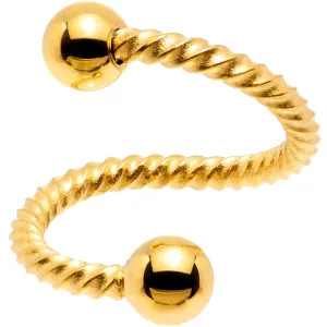 14 Gauge 3/8 Gold Tone Twisted Spiral Twister Belly Ring