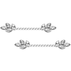 14 Gauge Clear Gem Leaves Twisted Barbell Nipple Ring Set