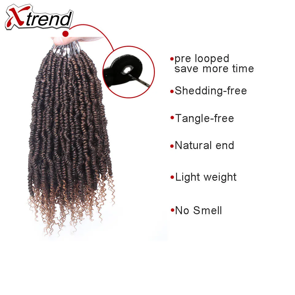 14 Inch pre twisted spring twist hair fluffy crochet braids spring twist pre loop goddess gypsy twist braiding