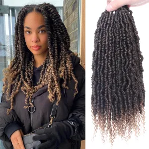 14 Inch pre twisted spring twist hair fluffy crochet braids spring twist pre loop goddess gypsy twist braiding
