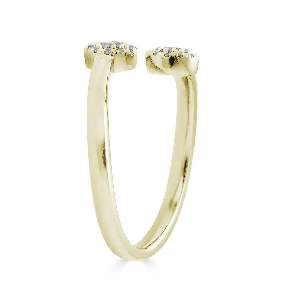 14K Diamond Halo Open Twisted Ring