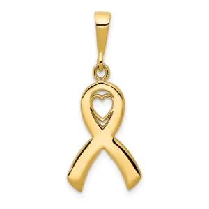 14k Heart In Awareness Pendant