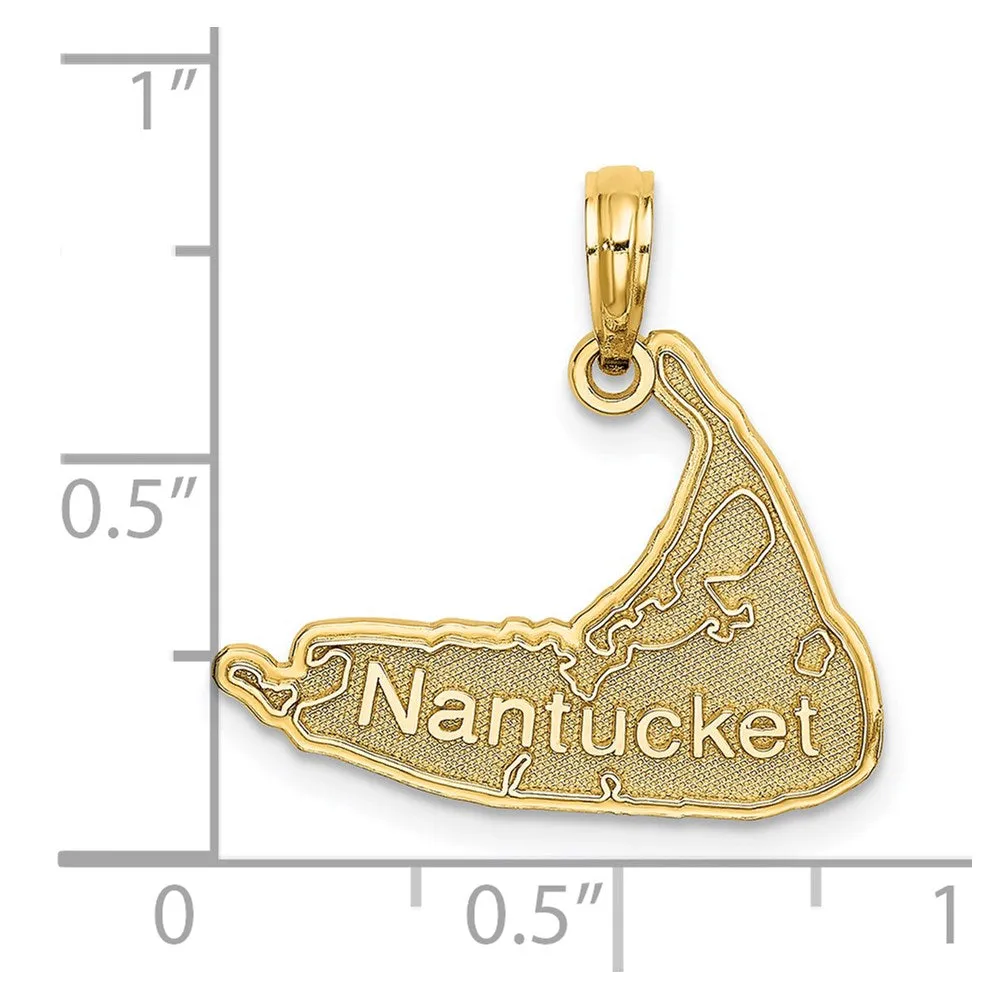 14k NANTUCKET Map Charm