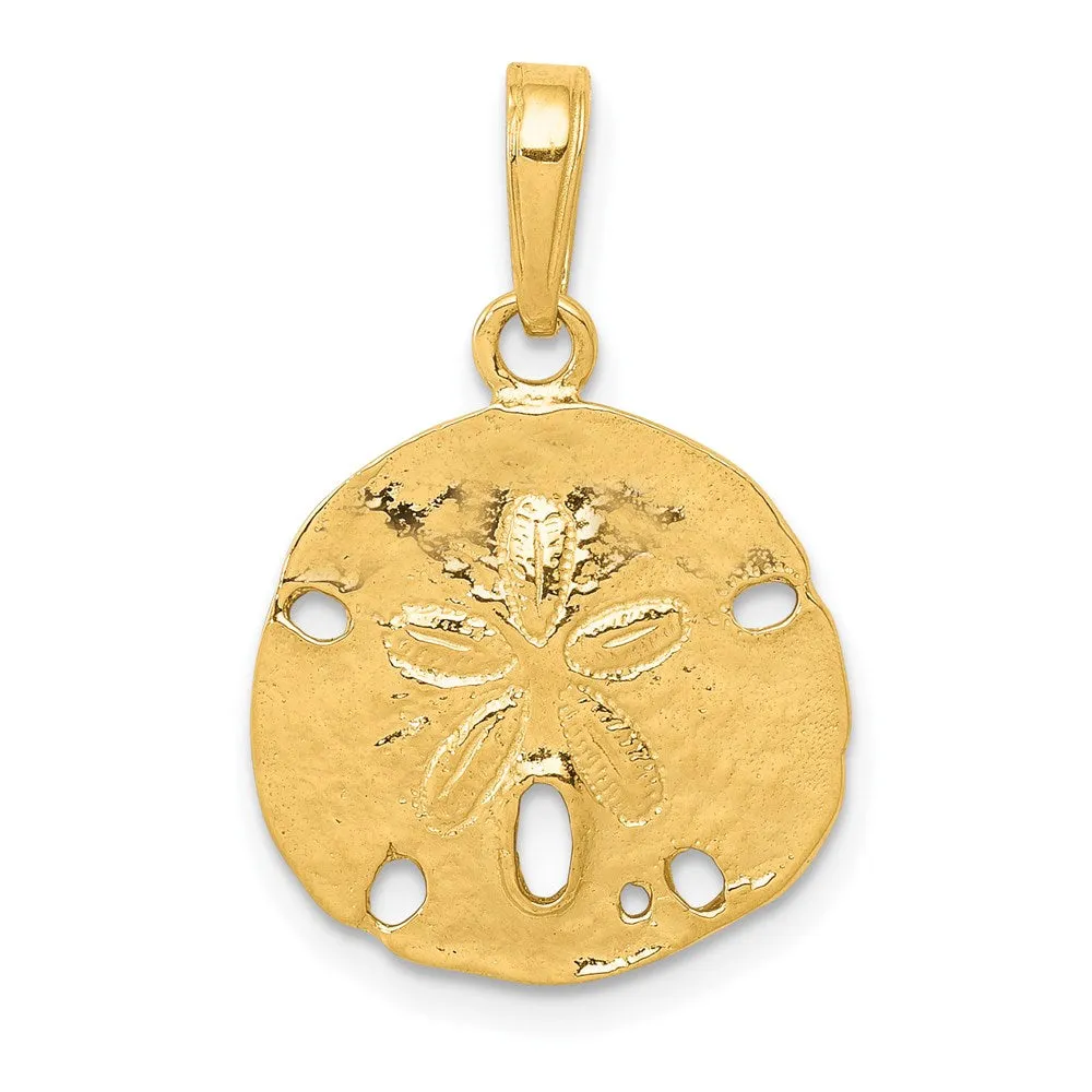 14k Polished Sand Dollar Pendant