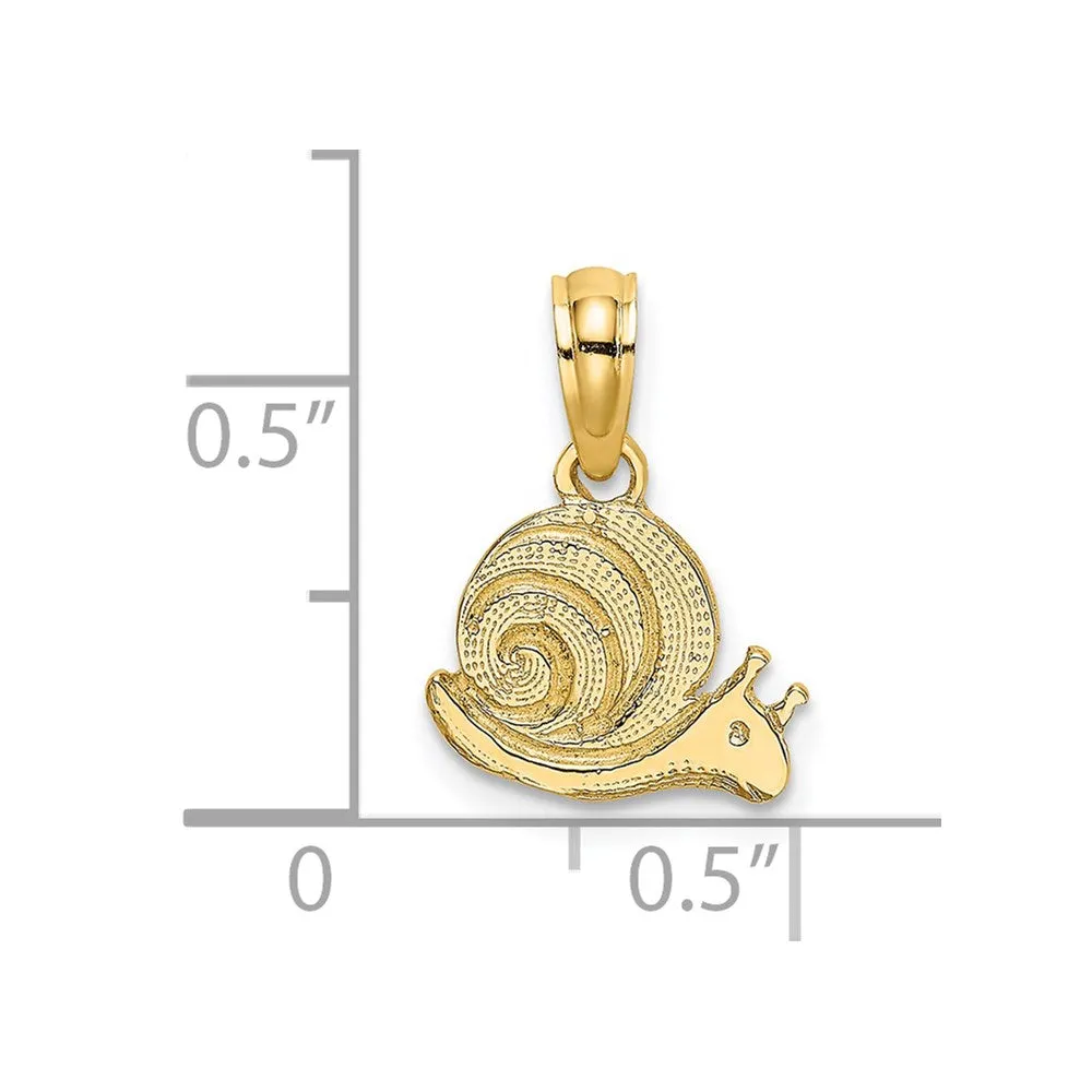 14k Textured Mini Snail Charm