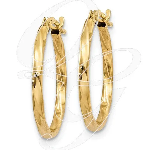 14k Twist Hoop Earrings