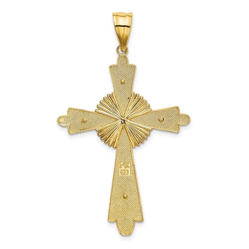 14k Two-Tone Polished Cross Pendant