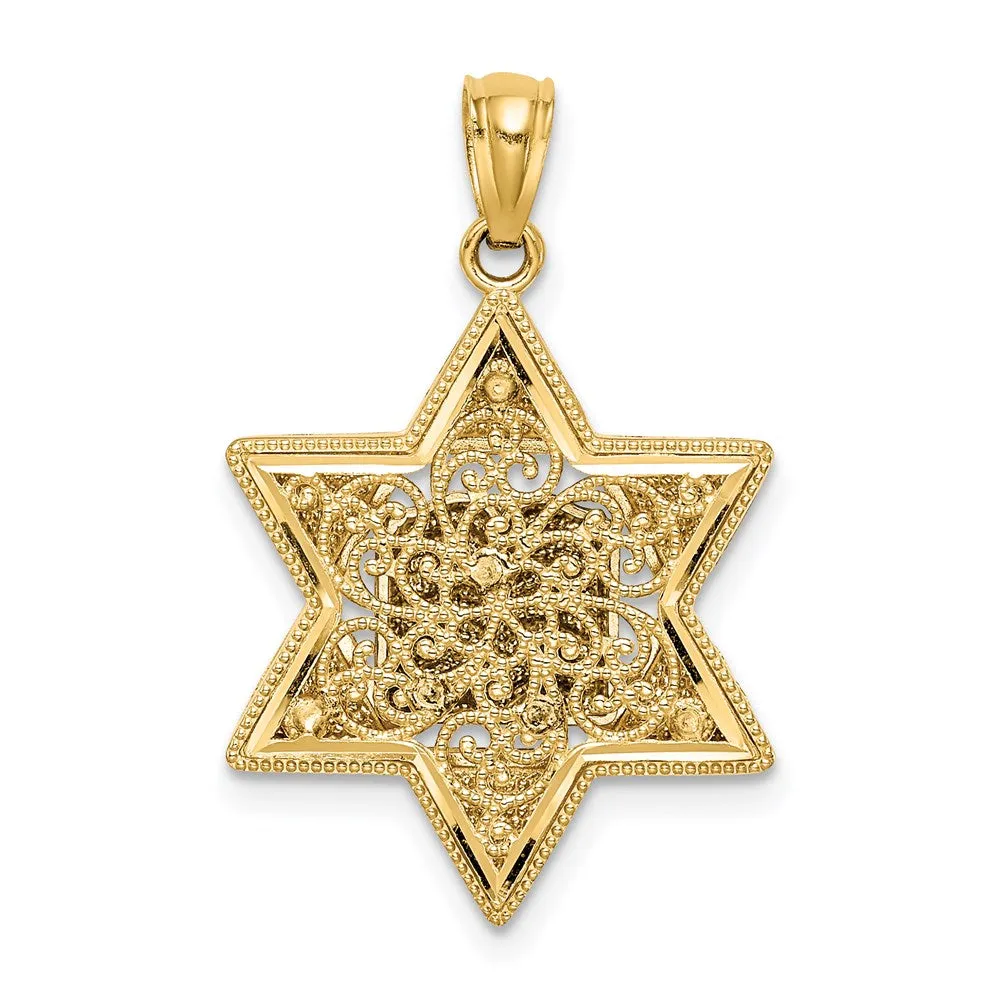 14k Two-tone Star of David Pendant