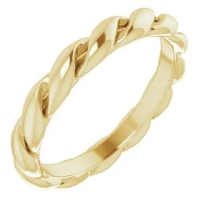 14K Yellow 3 mm Twisted Band Size 5