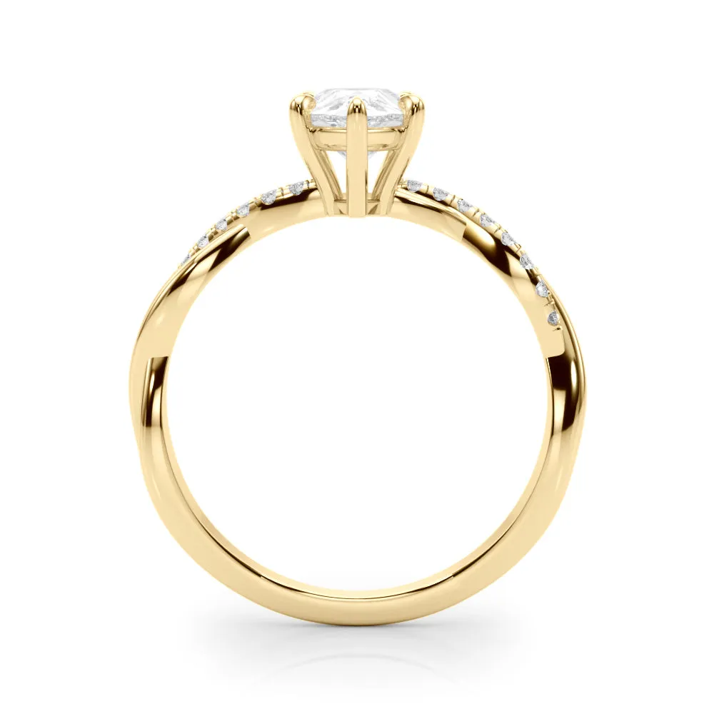 14K Yellow Gold Pear Shape Diamond Twisted Shank Engagement Ring (1.10ctw)