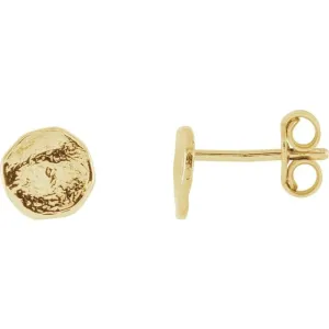 14K Yellow Gold Textured Earrings