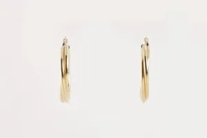 14k Yellow Gold Twisted Hoop Earrings (2.25g.)
