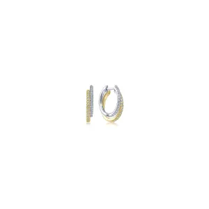 14KT White and Yellow Gold Two-Tone Earrings