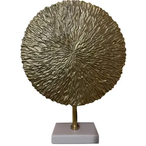 14" Round Metal Textured Disk in Gold
