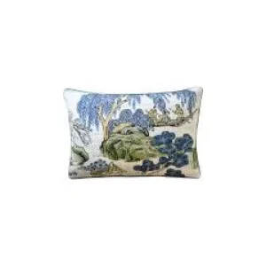 14x20 ASIAN SCENIC PILLOW BLUE GREEN