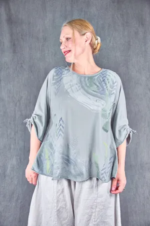 1578 Cafe Tee W/Drawcord Sleeves-Blue Dawn-P
