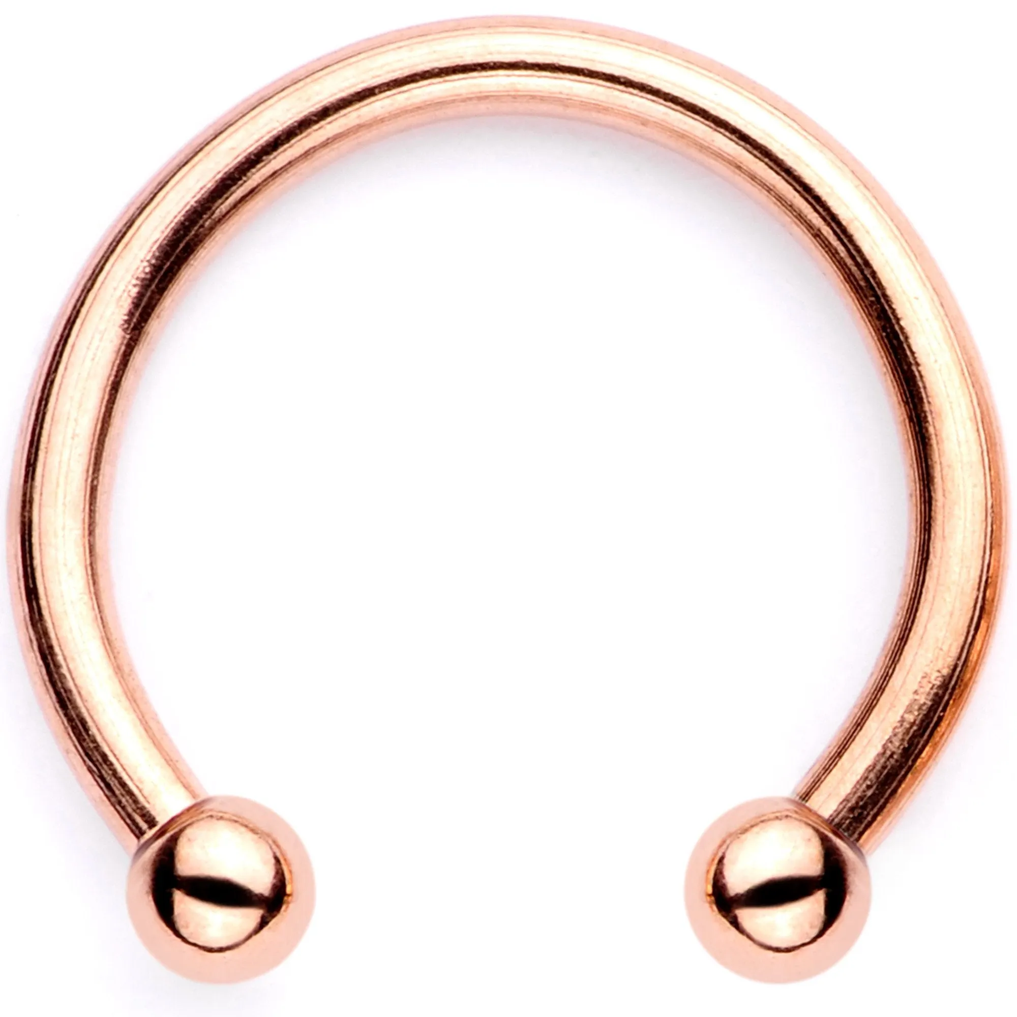 16 Gauge Pink Faux Opal Rose Gold Tone Twisted Horseshoe Clip On Fake Septum Ring Set