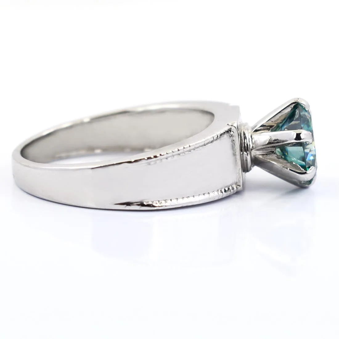1.95 Ct AAA Certified Blue Diamond Solitaire Ring in White Gold, Latest Collection & Great Shine