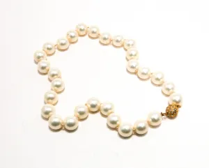 1980's Glass Pearl Necklace by Majorica