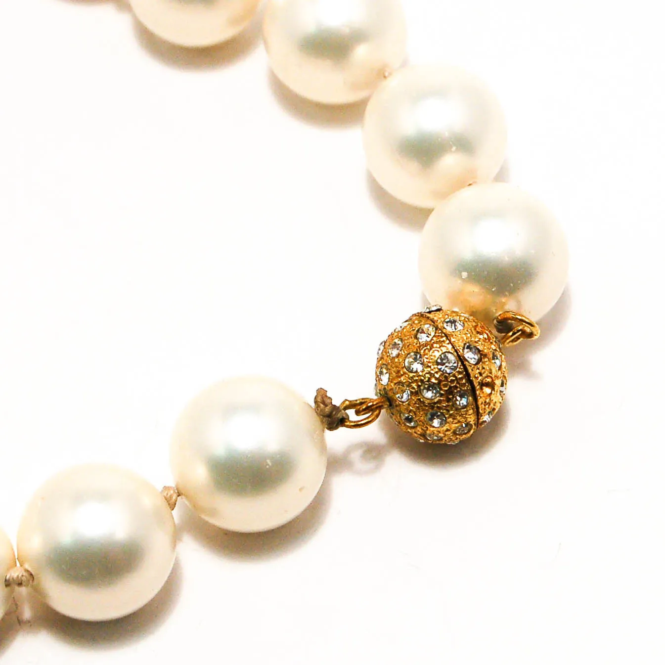 1980's Glass Pearl Necklace by Majorica