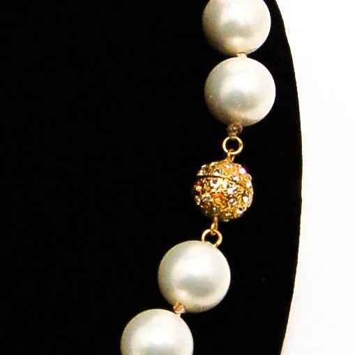 1980's Glass Pearl Necklace by Majorica