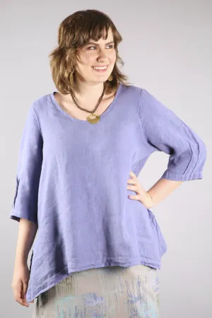 2183 Relaxed Linen Top-Dark Periwinkle-U