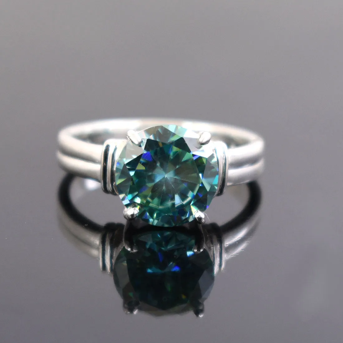 2.25 Ct AAA Certified Blue Diamond Solitaire Ring, Great Shine & Luster !